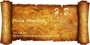 Halm Dominik névjegykártya